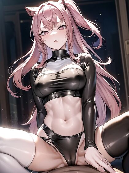 Busty Babe with Pink Eyes Shows Off Her Tan Lines inSTEAMING Hentai Action