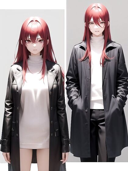 Red-Haired Beauty in Trench Coat Seduces in Steamy Hentai Action