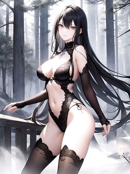 Dreamy Surreal Landscape Features Her Artistic Long Form in Tasteful Hentai Scenes