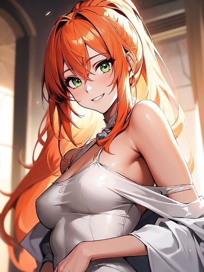 Ginger Beauty in a Wedding Dress Takes on Long-Length Hentai Action