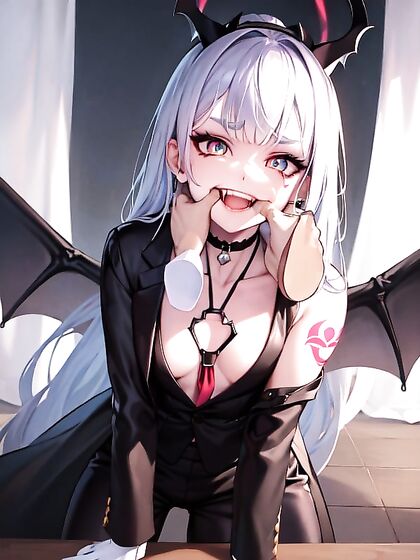 ThickEyelashed Beauty Climbs the Table with a Seductive Grin for Hot Hentai Action