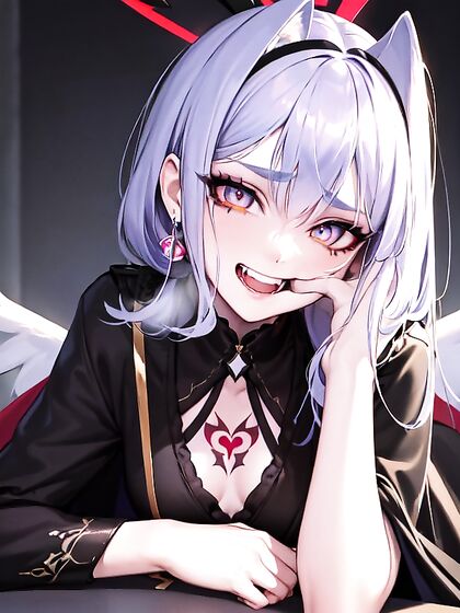 Glowing-Eyed Beauty in Nylon Gloves Stares Intensely at You in Hentai Bliss