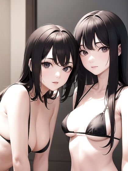 Black-Haired Beauty in Bikini Top Takes On Bedroom Fantasies in Steamy Hentai Action