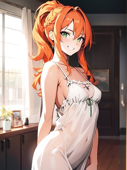 Warm Grin and Seductive Green Eyes Heat up Your Hentai Fantasy Experience