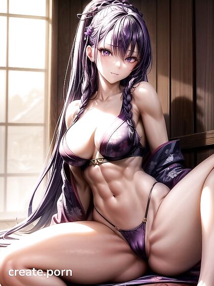 Mysterious Girl 18+ with Purple Eyes Covered in for Intense Hentai Pleasure