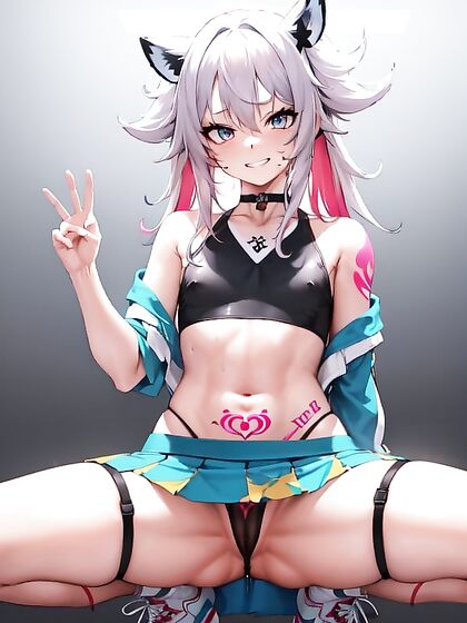 Vibrant Pupils and Colorful Eyes in Seductive White Sneakers Hentai Action