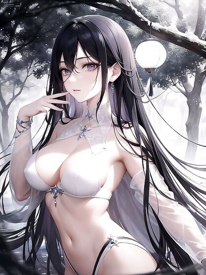 Makimi-Inspired Anime Goddess with Mystical Eyes and Silky Black Hair in Seductive Hentai Scenes