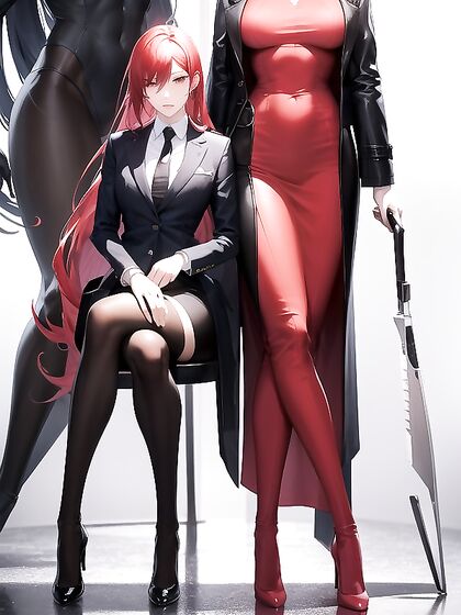Elegant Woman with Narrow Eyes Strikes a Sexy Standing Pose in Hentai AI