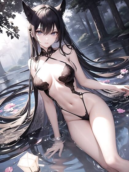 Mystical Warrior Floats Through Enchanted Forest, Exuding Power and Tranquility