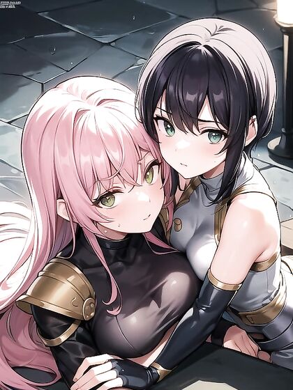 Embarrassed Dark-Skinned Beauty in Armored Gloves for Steamy Hentai Pleasure