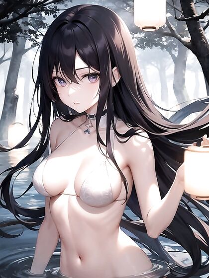 Floating Lanterns and Misty Forests: Her Serene Aura Shines in Tasteful Hentai Artistry