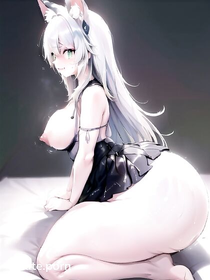 White-Haired Beauty Gets Her Boobs Grabbed in Intense Hentai Action