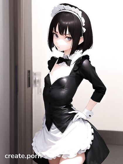 Tsundere Maid with Tiny 18+ Ass Teases in Headdress for Steamy Hentai Fun