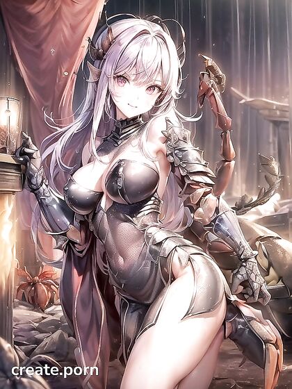Girl 18+ and Creature Seduce Each Other in Form-Fitting Outfits for Sultry Hentai Fun