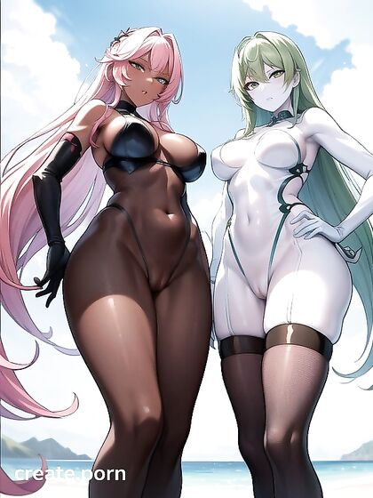 Two Green-Skinned Lovers Enjoy Passionate Beach hentai Action Together