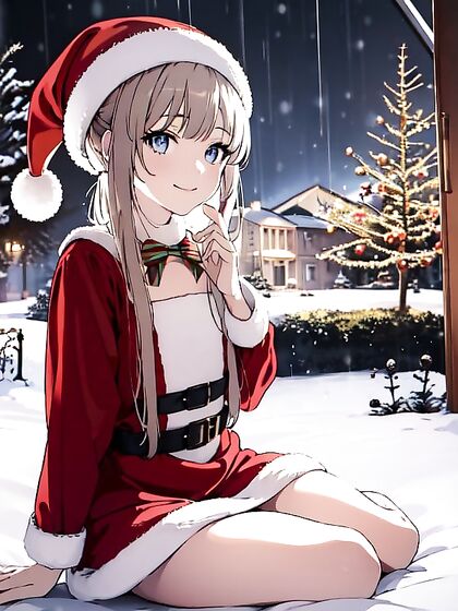 Christmas hentai fun with naughty hand play for solo pleasure