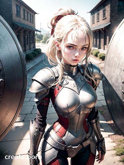 Black-Haired Warrior in Armor Gloves Dominates Intense Hentai Scenes