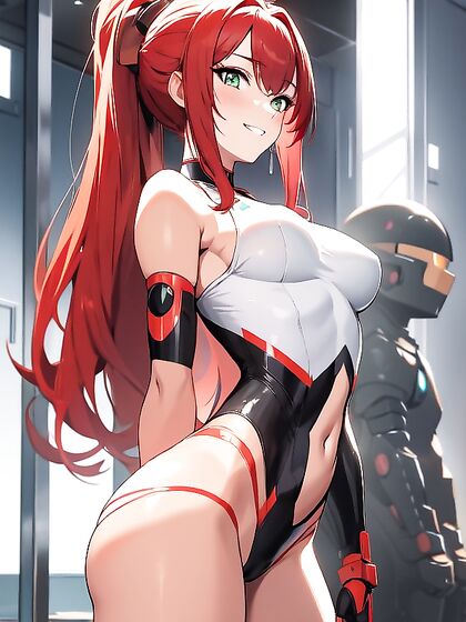 Sexy Ponytailed Beauty with Green Eyes Exploring Intense Hentai Pleasure