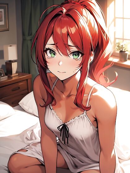 Red-Haired Beauty Cries Happily While Enjoying Small Breasted Hentai Ecstasy
