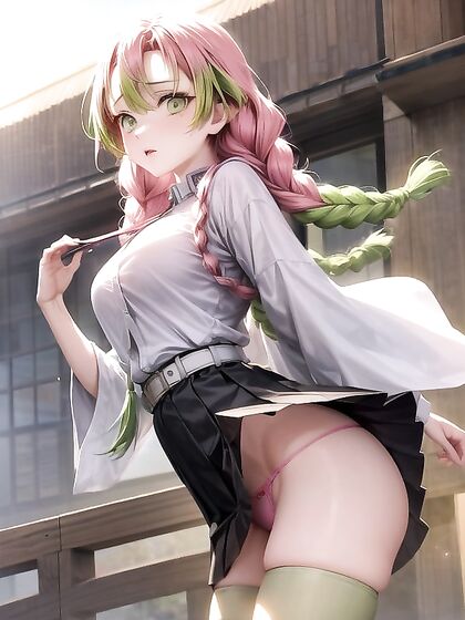 Mitsuri Kanroji from Demon Slayer Shows Off Her View for Horny Fans