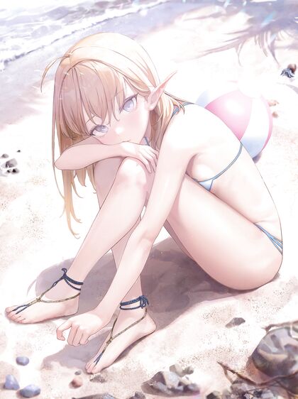 Horny Elven Babe Gets Wet n Wild on Beach - Hentai XXX Pics Inside!