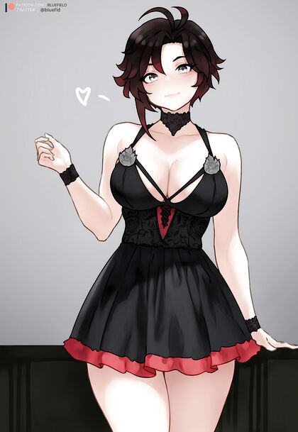 Holy shitlords! Ruby gets naked in her fucking hot as hell hentaidress!