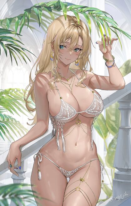 Holy shit! This hottie in her wet-lookin'-ass White BIKINi is gonna make your dick throb with XXX excitement!