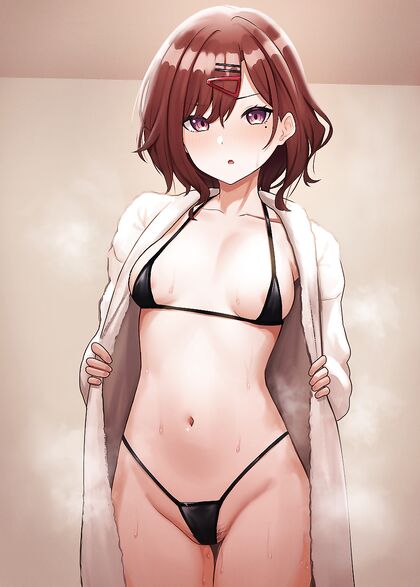 Drool-worthy Madoca in her Tiny Triangle Bits - So Hot You Can Fry an Egg on Her Thigh!