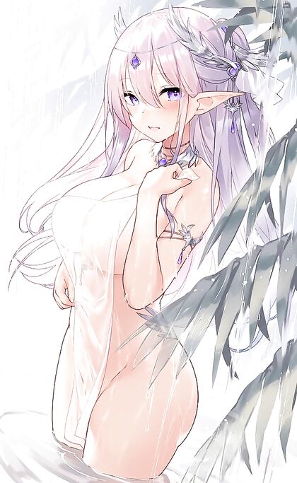 Horny Elven Babe Soaks in Steamy Bath Tub - HENTAI XXX PIC!