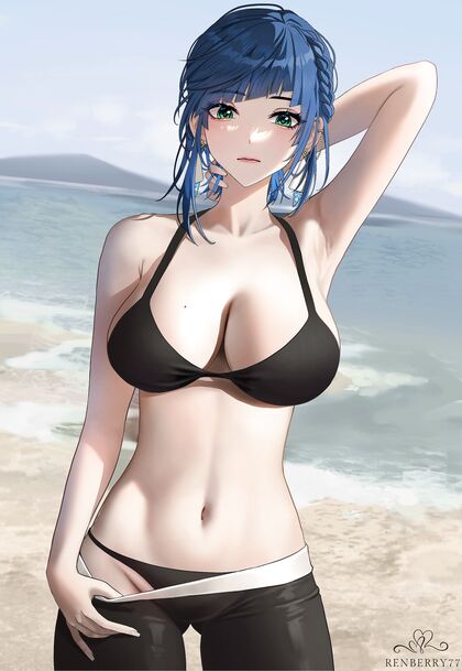 Horny AF Yelen Getting DPed on Beach by Two Huge Cockz