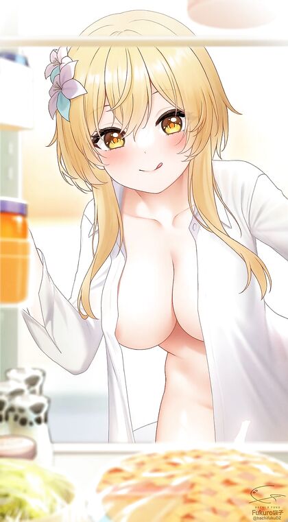 This hungrr chicka neeeds sumthin ta eatz - Hentai XXX pic of her mouth-watering curves & juicy goodness!