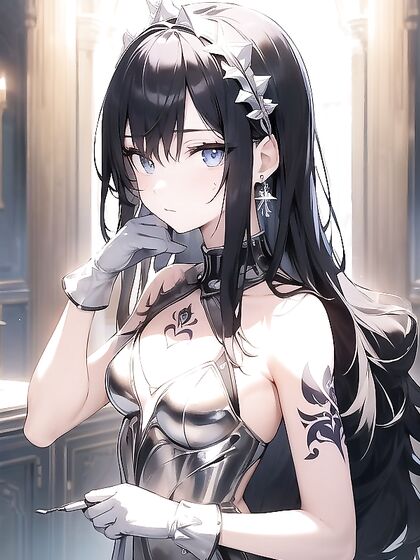 Intricately Designed Light Blue Glitter Dress in Seductive Hentai Scenes