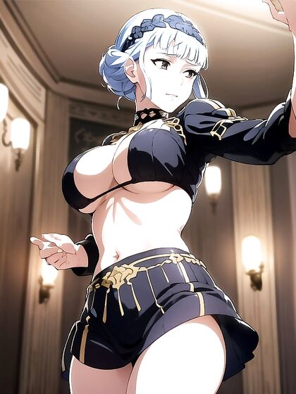 Mischievous Smile and Blush: A Bra-Focused SFW Hentai Delight