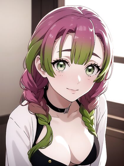 Seductive Choker and Thong Outfit in Sensual SFW Hentai Action