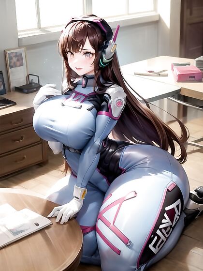 D'va's Massive Ass Takes Center Stage in Front View Hentai Action