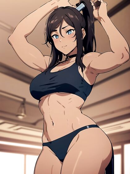 Blushing and Smiling Mischievously During a Sensual Dance in Detailed Hentai Scenes