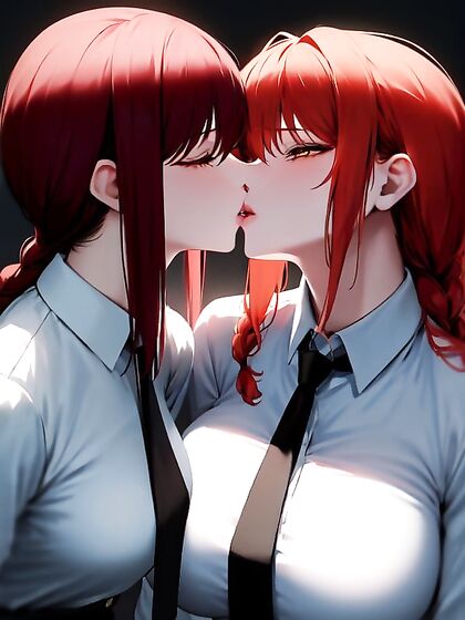 Makima and Girl 18+s Kiss Passionately inSTEAMY Hentai Action