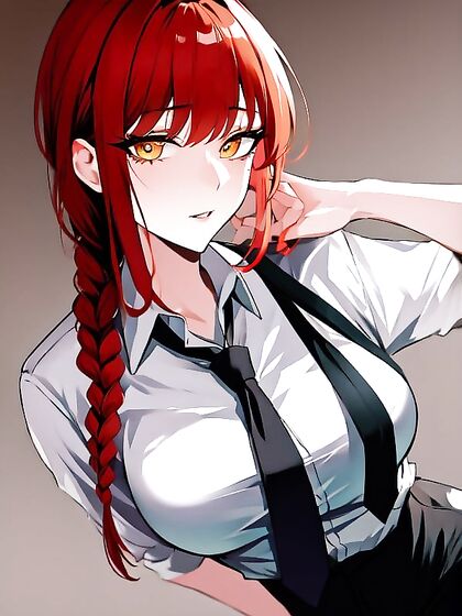 Makima Lifts Her Shirt for Seductive Hentai Pleasure