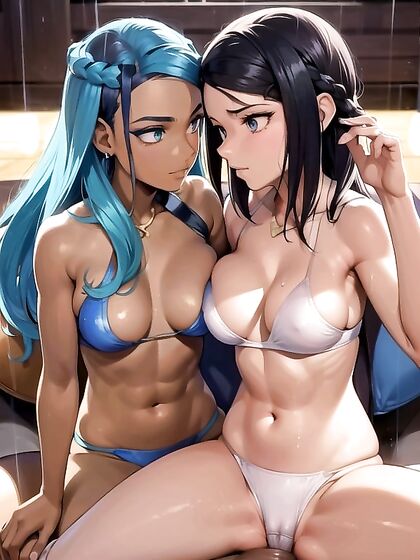 Blue-Skinned Duo in Seductive Side View Hentai Action