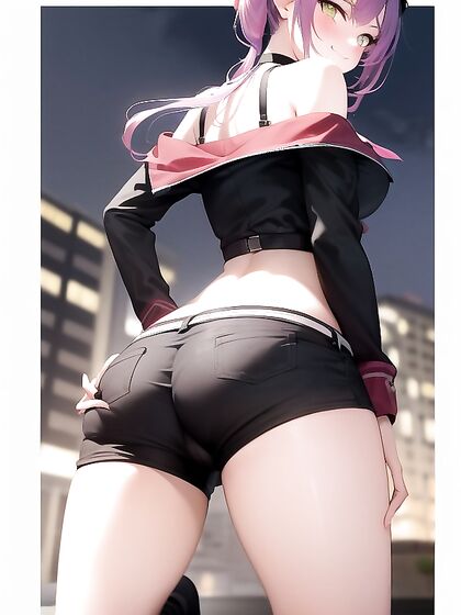 Submissive Beauty Shows Off Her Ass in Modern City Hentai Scene