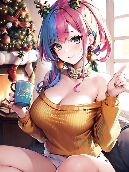 Cozy Fireplace and Twinkling Lights Set the Mood for Festive hentai Fun