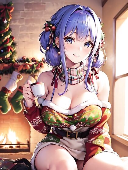 Christmas Eve Seduction: Quirky Sweater and Cozy Fireplace Heat Things Up