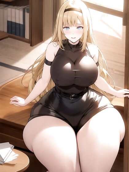 Pale-Skinned Beauty Gazes at You While Seductively Sitting Down in Hentai Bliss