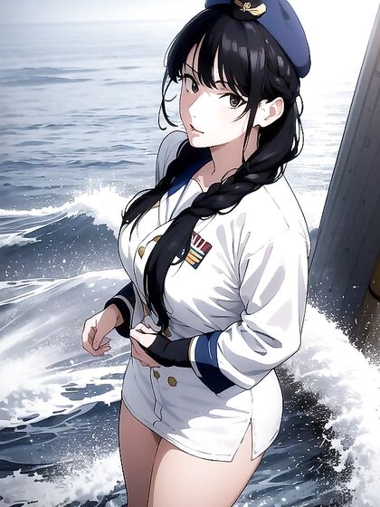 Military Babe Caught in the Rain Stares Seductively at You for Intense Hentai Pleasure