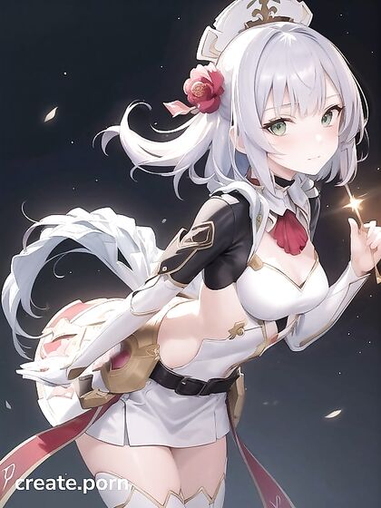 Sfw hentai Girl 18+ looks directly at viewer for intimate moments
