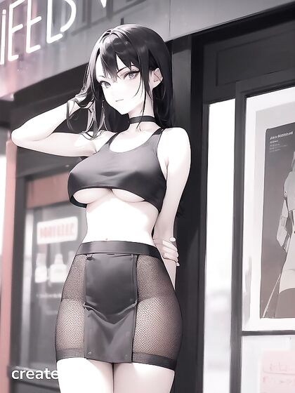 Cute Hentai Waif Shows Off in Fishnets for Steamy Waist Shots