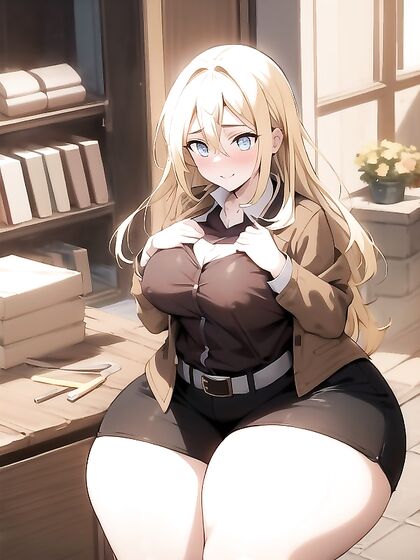 Blonde-haired Beauty with Thick, Luscious Locks in Seductive Hentai Scenes