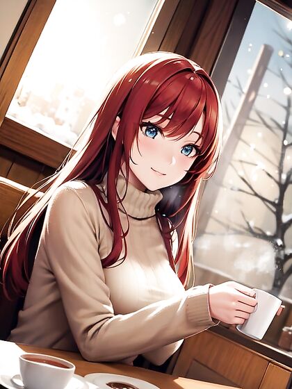 Cozy Winter Café Date: Oversized Sweaters and Intimate Moments by the Fireplace