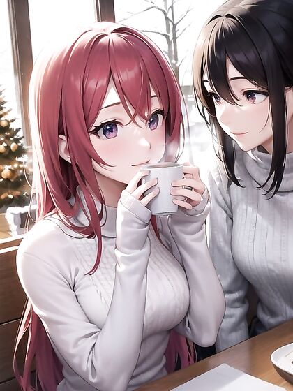 Detailed Waifu with Long Auburn Hair Wears Soft Outfit for Seductive Hentai Scenes