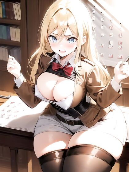 Huge-Assed hentai goddess seductively stares at viewer with her massive length